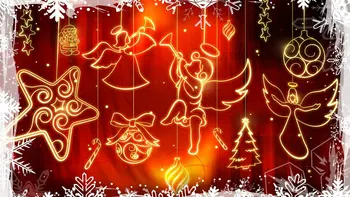 ангел рождественская звезда голс снежинка дерево красные фоны Высококачественная Компьютерная печать праздничный фон