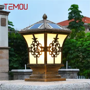 TEMOU Solar Outdoor Classic Post Light Ретро Водонепроницаемый Светодиодный Настенный светильник для домашнего сада