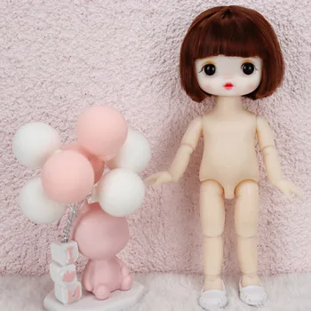 16-сантиметровая изысканная обнаженная кукла с 3D-имитацией глаз с 13 подвижными суставами, милая кукла Bjd