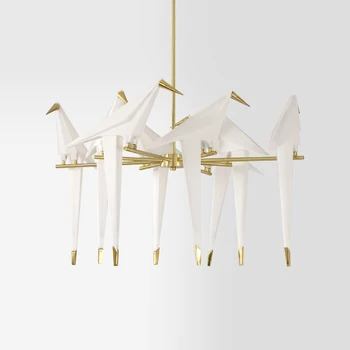 Светодиодная люстра Nordic Thousand Paper Crane, спальня, гостиная, Столовая, Датский дизайнер, Освещение, Подвесная лампа в помещении