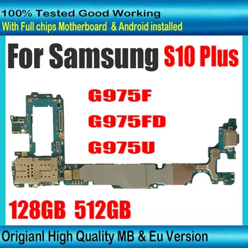 512 ГБ Для Samsung Galaxy S10 Plus G975F G975FD G975U Материнская Плата Европейской Версии S10 Plus SM-G975F 128 Г Оригинальная Материнская Плата С чипами