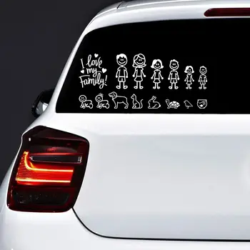 Интересная семейная наклейка на автомобиль, Автомобильные Внешние Аксессуары, Виниловые наклейки для Bmw Audi Ford Honda, окно, стена туалета