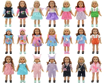 Подходит для игрушек 15-18 дюймов, куклы для новорожденных и американской куклы, модное платье, комплект нагрудников, подарок для девочки