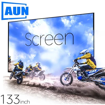Экран проектора AUN 133 120 100 60 дюймов Утолщенный Складной портативный материал из белой ткани 1080P 4K 2K Домашний кинотеатр