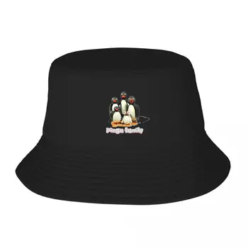 Семейные шляпы-бобы Pingu, головные уборы для путешествий, милые шляпы рыбака для рыбалки с животными, складная шляпа-боб для девочек на открытом воздухе