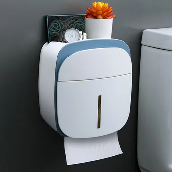 Водонепроницаемый Держатель туалетной бумаги Пластиковый Держатель Бумажных полотенец Настенная полка для ванной Комнаты Ящик для хранения Креативный Держатель Рулона туалетной бумаги