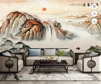 3d фотообои на заказ фреска в китайском стиле с пейзажем из горной воды и чернил, современное украшение дома, обои для стен 3d