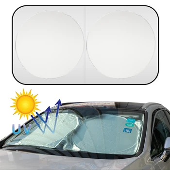 Солнцезащитный козырек на лобовое стекло автомобиля с сумкой для хранения Солнцезащитный козырек для защиты от ультрафиолета и перегрева Аксессуары для интерьера автомобиля