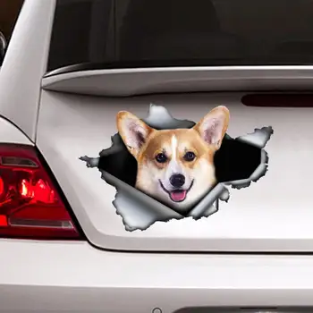 Наклейка на автомобиль с изображением корги, украшение автомобиля, наклейка с изображением Корги, наклейка с собакой, наклейка с изображением собаки