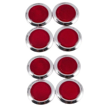 8 шт пластиковых круглых светоотражающих наклеек для авто красного цвета