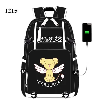 Аниме Card Captor Sakura USB Легкий рюкзак Сумки для книг Ноутбук Школьные путешествия Рюкзак для девочек и мальчиков Мультяшный подарок
