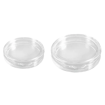 20 шт маленьких круглых прозрачных пластиковых коробочек для монет 25 мм и 35 мм