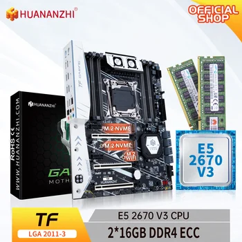 Материнская плата HUANANZHI X99 TF LGA 2011-3 XEON X99 с процессором Intel E5 2670 V3 с комбинированным комплектом памяти 2*16G DDR4 RECC ECC set NVME