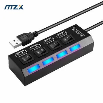MZX 4 Порта USB-Концентратор 2,0 3,0 Концентратор Мульти-концентратор Мульти-Разветвитель Адаптер Для Нескольких Расширителей 3 0 2 Удлинительный ПК С Кабелем Переключения
