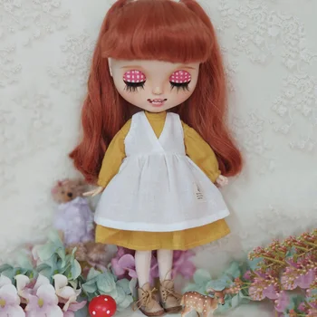 Одежда для куклы Blyth Платье с длинным рукавом в стиле Мори/юбка-жилет для куклы blyth Azone ob24 1/6 Аксессуары для куклы Одежда