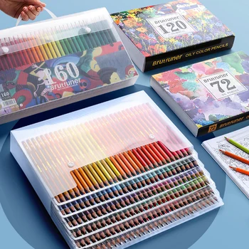 12/72/180/260 Масляные цветные карандаши, профессиональные карандаши для рисования, цветные грифели для школьников, принадлежности для рисования карандашами