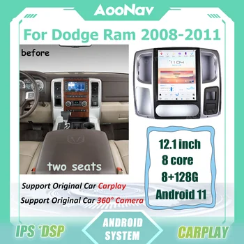 12,1-Дюймовый Автомобильный Радиоприемник Для Dodge Ram 2008-2011 Android 11 Авто Стерео Ресивер Мультимедийный Плеер GPS Навигация Беспроводной Carplay