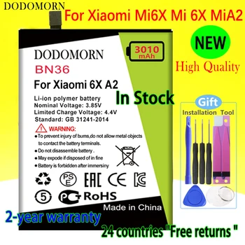 Аккумулятор DODOMORN BN36 Для Xiaomi 6X A2 Mi6X MiA2 M6X MA2 Высококачественный Смартфон/Смарт-Мобильный Телефон + Номер Отслеживания