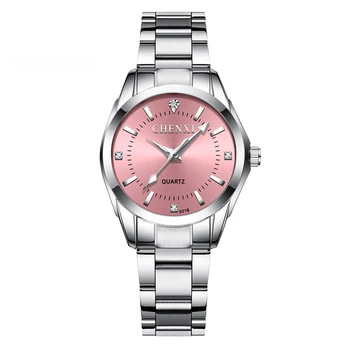 Водонепроницаемые 38 мм Модные кварцевые наручные часы Новое роскошное платье Розовые Женские часы С бриллиантами Женские часы Montre Femme