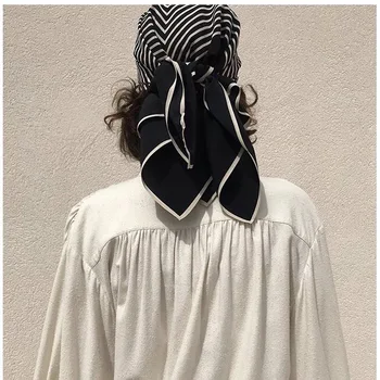 Шелковый шарф Большой квадратный шарф Женская повязка на голову Шелковый шарф Солнцезащитная шаль