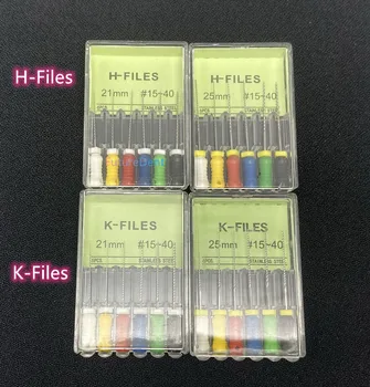 1 Коробка K Files H Files Endo Files Эндодонтические инструменты для ручного использования из нержавеющей стали 25 мм 21 мм