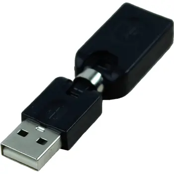 Черный удлинитель USB 2.0 от мужчины к женщине с углом поворота 360 градусов