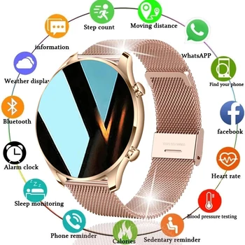 ChiBear Новые Женские Смарт-Часы С Bluetooth-Вызовом, Мониторинг Сердечного Ритма, Артериального Давления, Умные Часы IP68, Водонепроницаемые Мужские Умные Часы + Коробка