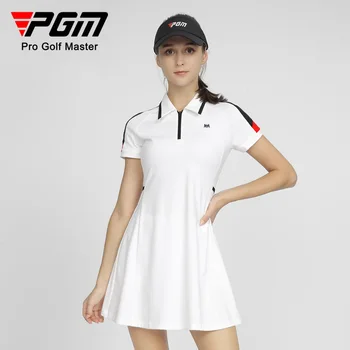 Женское платье для гольфа PGM, Влагопоглощающее, быстросохнущее, высокоэластичное спортивное платье, Модная женская одежда для гольфа, Универсальная юбка QZ082