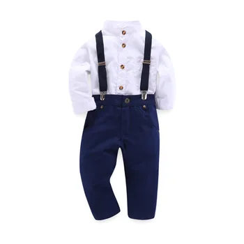Детская одежда для мальчиков, костюм в китайском стиле, рубашка со стоячим воротником + брюки + ремень, детский костюм, детская одежда для малышей, белый, синий