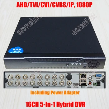 16-Канальный 5-В-1 HD IP AHD TVI CVI CVBS 960H Аналоговый HVR 1080P 1080N 2MP 3MP 5MP Гибридный видеорегистратор P2P Аудио ONVIF HDMI-совместимый 2x HDD