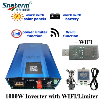 WI-Fi MPPT Солнечный Сетевой Инвертор 1000 Вт Постоянного Тока 24 В 36 В 48 В 96 В к AC110V AC220V с Датчиком Ограничителя PV/ Инвертор Разряда батареи
