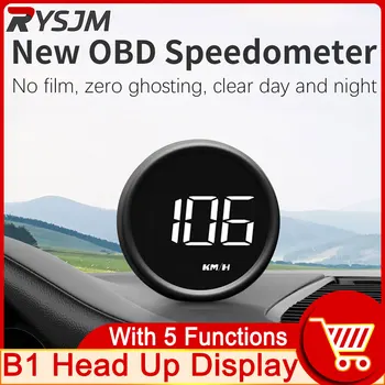 Спидометр B1 OBD2 HUD, проектор головного дисплея автомобиля, сигнализация EOBD, Автоматический расход топлива, вольтметр, датчик температуры воды