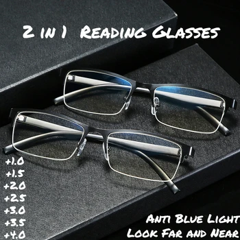 Очки для пожилых людей, мужские мультифокальные очки для чтения ближнего и дальнего обзора HD Progressive, женские мужские мультифокальные очки, мужские очки для очков