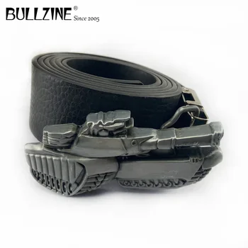 Пряжка ремня из цинкового сплава Bullzine в форме танка в стиле ретро, джинсы, подарочная пряжка для ремня, бесплатный ремень из искусственной кожи FP-02791 Прямая доставка