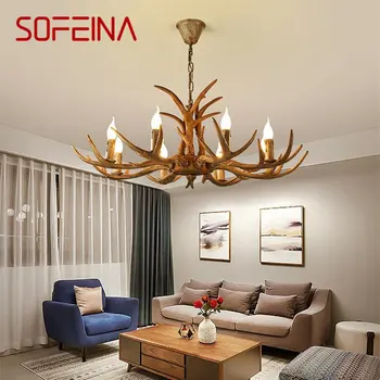 Современная светодиодная люстра SOFEINA, креативный подвесной светильник с оленьими рогами для декора прохода в домашней столовой