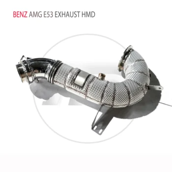 Сливная труба выпускного коллектора HMD для BENZ AMG E53 Автомобильные аксессуары Глушитель с коллектором каталитического нейтрализатора без патрубка Cat