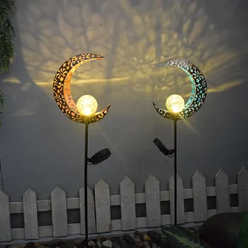 1шт Светодиодные солнечные фонари Наружные водонепроницаемые Лунные Сказочные садовые фонари Солнечные лампы для украшения дорожек ландшафта внутреннего двора гирляндой