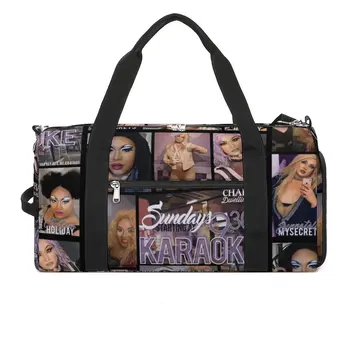 Спортивные сумки Drag Queen, спортивная сумка для воскресного караоке, спортивная сумка с обувью, ретро-сумки, мужская, женская Водонепроницаемая сумка для фитнеса с рисунком,