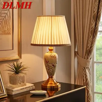 Современная керамическая настольная лампа DLMH с креативным затемнением, Пульт дистанционного управления, Настольная лампа для дома, гостиной, спальни, Прикроватной тумбочки