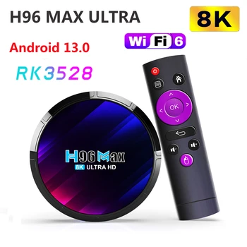 H96MAX RK3528 Smart TV BOX Android 13,0 2,4 G 5G Двойной Wifi6 BT5.0 3D 8K HDR 4K Медиаплеер 4G32G64G телеприставка H96 MAX Ultra