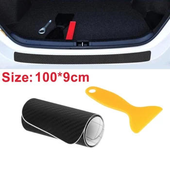 1x защитная наклейка на задний бампер автомобиля из 3D-углеродного волокна (размер: 100 *9 см)