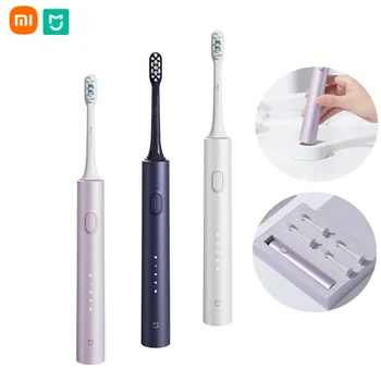 Электрическая Зубная щетка Xiaomi Mijia Sonic T302 Антибактериальная 4 головки щетки 4 режима Беспроводная Зарядная База Набор зубных щеток IPX8