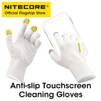 NITECORE NC-CK009 Противоскользящие Перчатки Для Сенсорного Экрана, Белые Дышащие Перчатки Для Чистки Камеры с Полным Пальцем, Нейлон, Графен, для Мужчин, Женщин