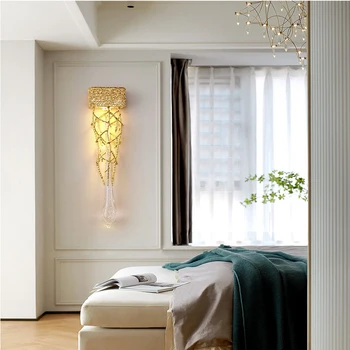 Современный светодиодный настенный светильник, роскошный фоновый светильник для гостиной, прикроватный настенный светильник для спальни в столовой, внутреннее освещение офиса отеля