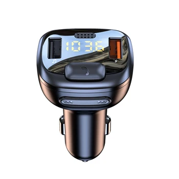 Беспроводная Громкая Связь Автомобильный Bluetooth 5,0 FM-Передатчик Mp3-Плеер Аудиоприемник QC3.0 Быстрое Зарядное Устройство U Диск TF Карта Автомобильные Аксессуары