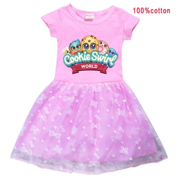 Платье Cookie Swirl C для маленьких девочек, летние кружевные платья принцессы с коротким рукавом, детские платья на День рождения, свадьбу, праздничные наряды на Хэллоуин