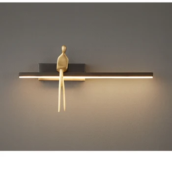 Nordic light роскошная прикроватная тумбочка для спальни из меди, длинный настенный светильник, минималистичный дизайнерский простой настенный светильник для гостиной senior sense