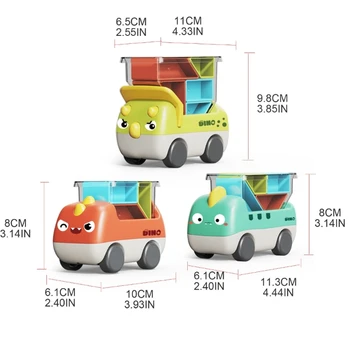 Y55B Игрушечная машинка для мальчиков, строительный блок, Автомобильная игрушка, фрикционная машинка для малышей, геометрический пазл