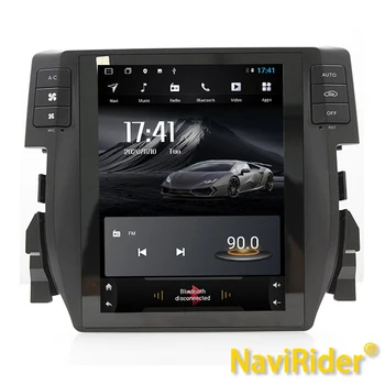 Навигация по экрану Tesla CARPLAY Стерео для Honda Civic 10 2015 - 2020 Android 13 GPS Автомобильный радиоприемник, мультимедийный плеер, авторадио 2Din