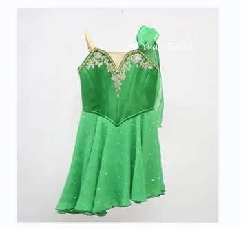 Индивидуальное высококачественное балетное танцевальное платье Cupid для детей и взрослых, зеленое платье для выступлений, женское профессиональное платье для выступлений на сцене